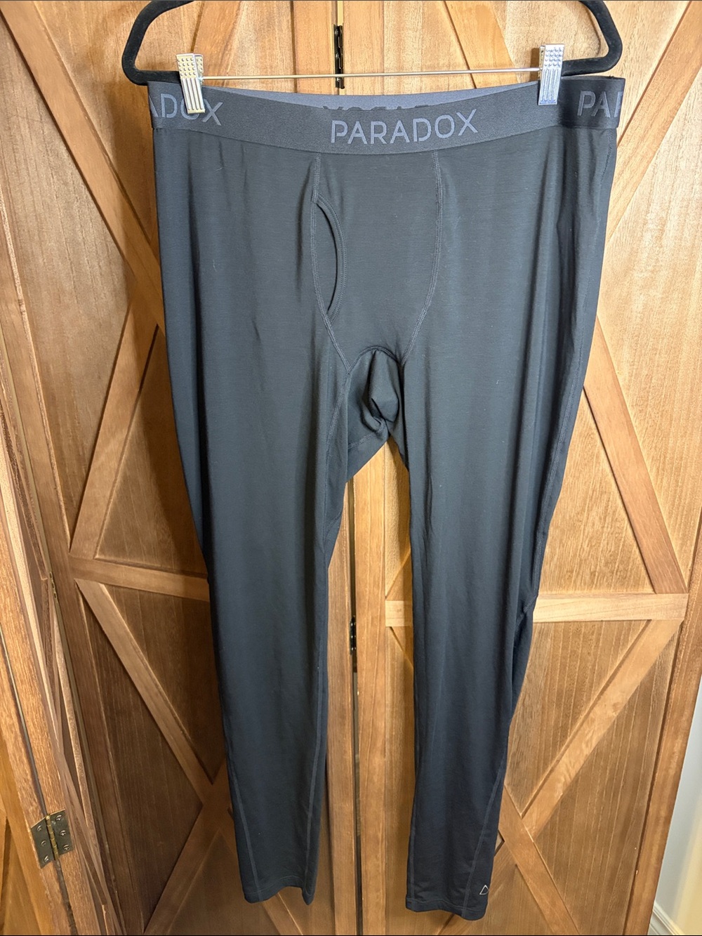 PARADOX Men's Merino Blend Base Layer Leggings Dark Grey Thermal Pants SZ LARGE